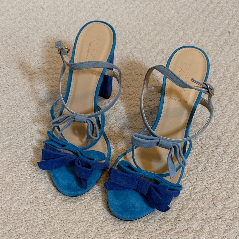 J. Crew Vibrant Blue and Gray Sandals
